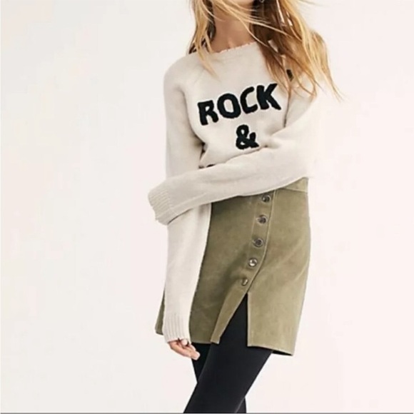 Understated Leather Army Green Leather Skirt